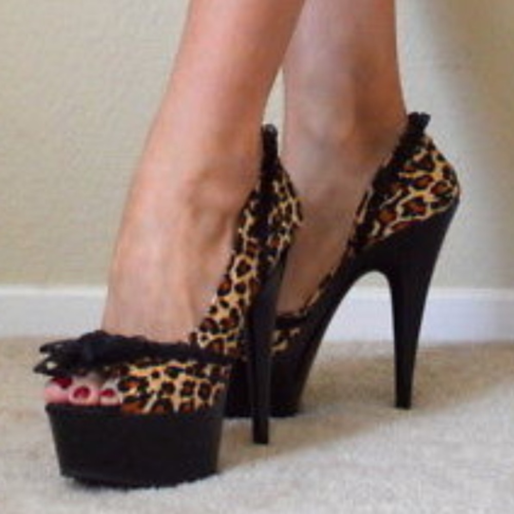 PLEASER Leopard  Series 6" Heel exotic pumps